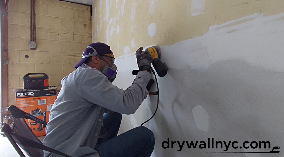 Drywall surface preparation before sanding and finishing